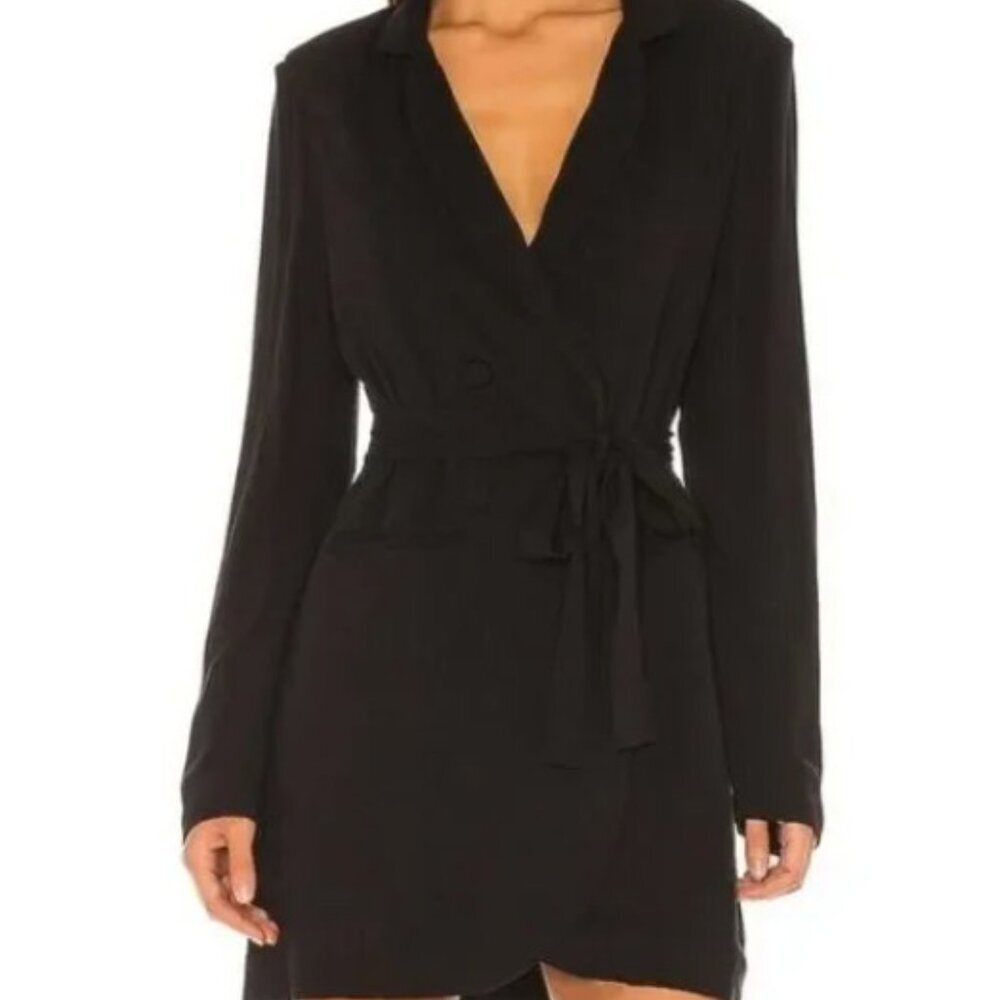 Sanctuary Show Stopper Blazer Wrap Dress Black Size Small - Picture 2 of 11